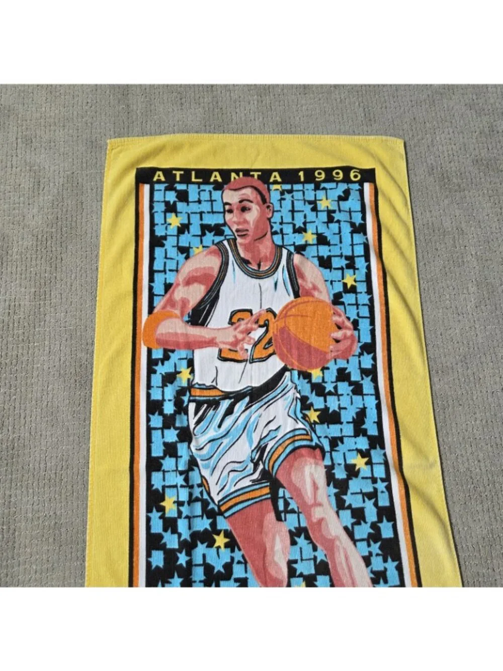 Vintage Cannon Olympic Games Collection Atlanta 1996 Basketball Beach Towel